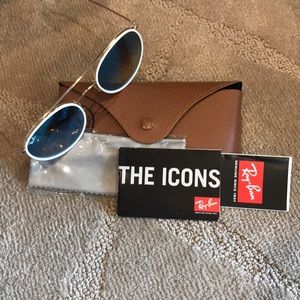 NEVER WORN RAY BAN FULL METAL ROUND SUNGLASSES